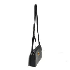 Celine Circle Shoulder Bag Black Gold Leather